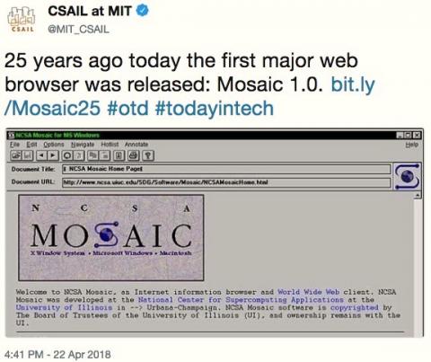 The Mosaic web browser turned 25
