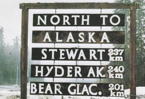 North to Alaska sign