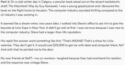The time Steve Jobs spoke at Unix Expo