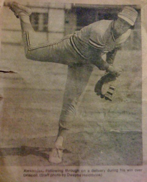 Alvin Alexander pitching in high school