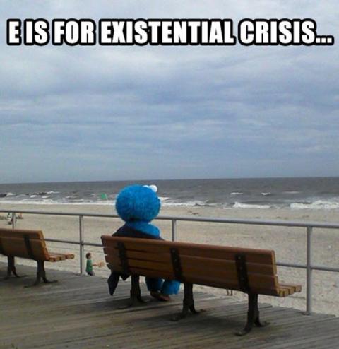 E is for existential crisis (Cookie Monster)