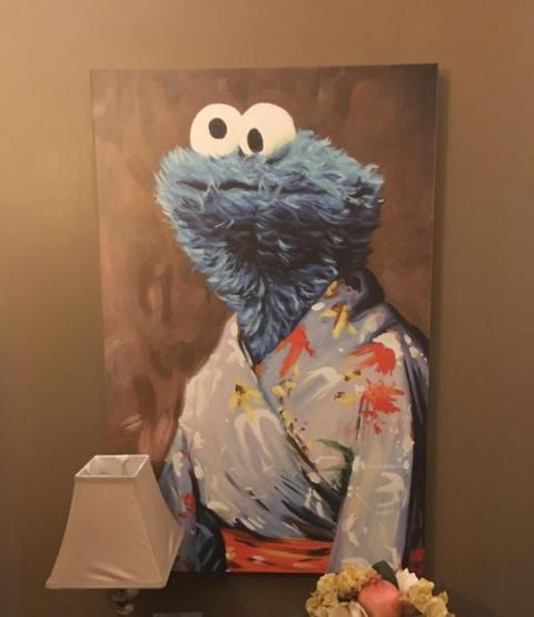 Cookie Monster painting