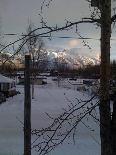A view of the mountains from my apartment in Palmer, Alaska