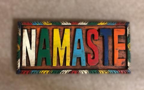 A Namaste plaque
