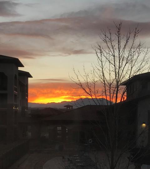 Rocky Mountain sunset, March 17, 2020
