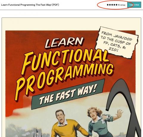Learn Functional Programming The Fast Way is five-star rated on Gumroad.com