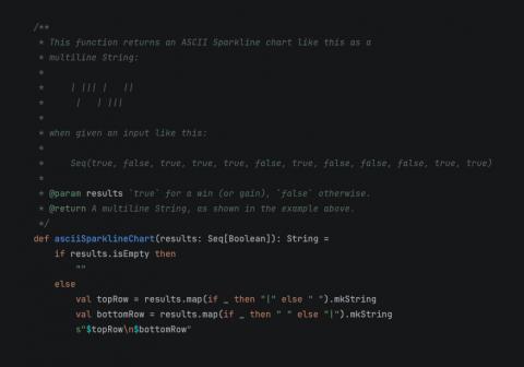 Scala: An ASCII Sparkline chart function