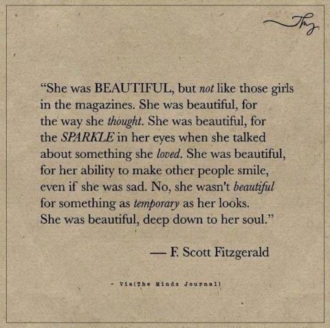 She was beautiful, but not like those girls in magazines ...