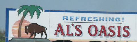 Al's Oasis sign