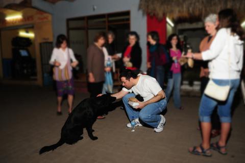 Me and a black dog in Mexico