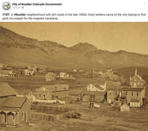 Boulder, Colorado in the 1800s - Very few trees