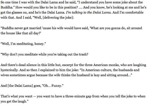 Garry Shandling tells the Dalai Lama a joke