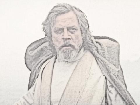 A Luke Skywalker sketch with Gimp