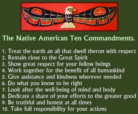 Native American Ten Commandments (Version 2)