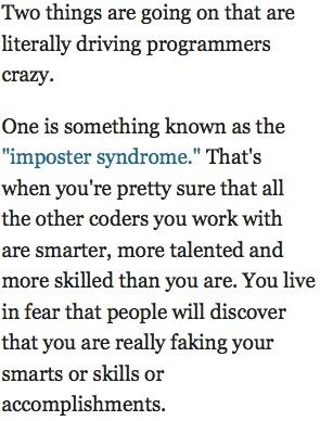 Imposter syndrome in programming