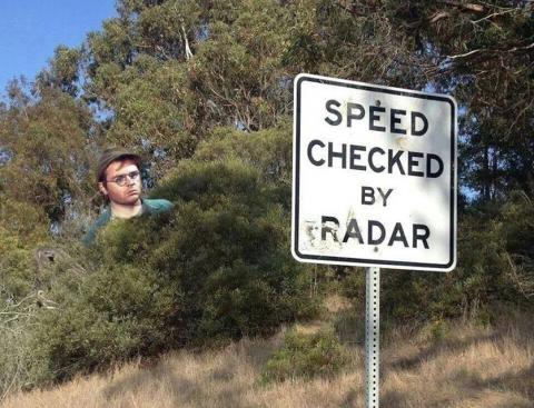 Speed checked by Radar