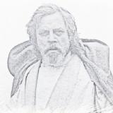 Luke Skywalker black and white sketch