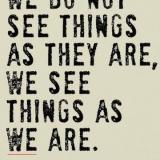We do not see things as they are