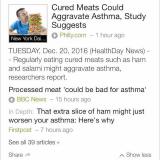 Cured meats bad for asthma
