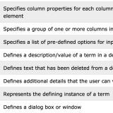 HTML element reference