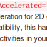 Android hardware acceleration setting