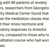 Mindfulness meditation reduces stress