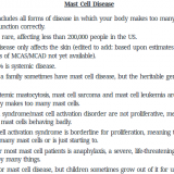 Mast cell disease fact sheet