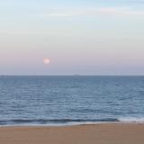Moonrise over the ocean, Virginia Beach