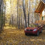 Leaving the cabin in Talkeetna, Alaska