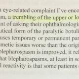 Cause of trembling eyelid