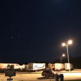 Full moon over an Indiana rest area