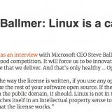 Microsoft’s Steve Ballmer: Linux is a cancer