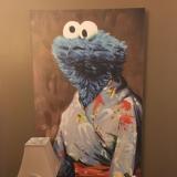 Cookie Monster painting