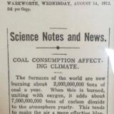 Global warming in the news in 1912