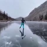Ice skating in Alaska