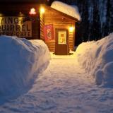 Entrance to the Flying Squirrel Bakery Cafe in Talkeetna, Alaska