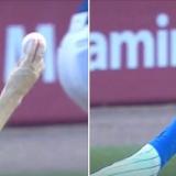 Chicago Cubs pitcher Kyle Hendricks throwing a sinker (sinking fastball) and changeup