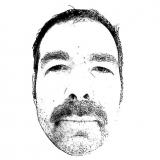 Me, with a mustache, black and white