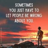 Sometimes you just have to let people be wrong about you