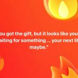 You got the gift, but it looks like you’re waiting for something ...