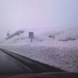 Deep snow on the road to Seward, Alaska