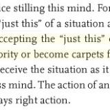 Zen - Accepting the “just this” of a situation