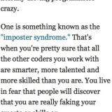 Imposter syndrome in programming
