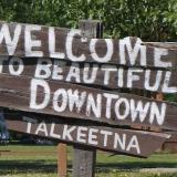The Welcome to Talkeetna (Alaska) sign