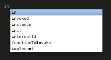 Sublime Text offers a drop-down autocomplete list in some contexts