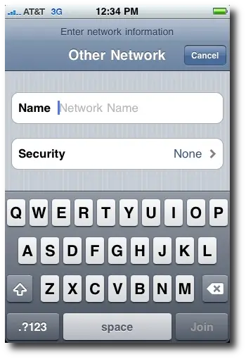 iPhone wireless network - network name