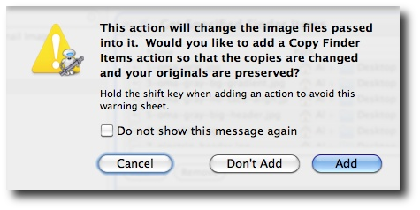 Mac Automator - batch scale images - copy warning