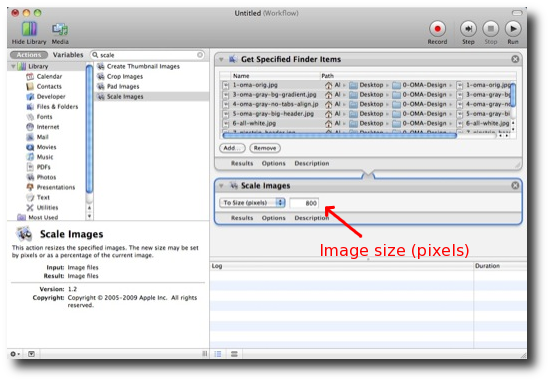 compress image automator mac