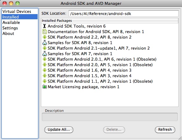 find android sdk path mac