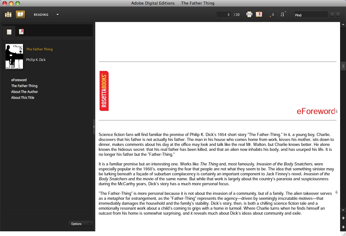 Mac eReader review - Adobe Digital Editions